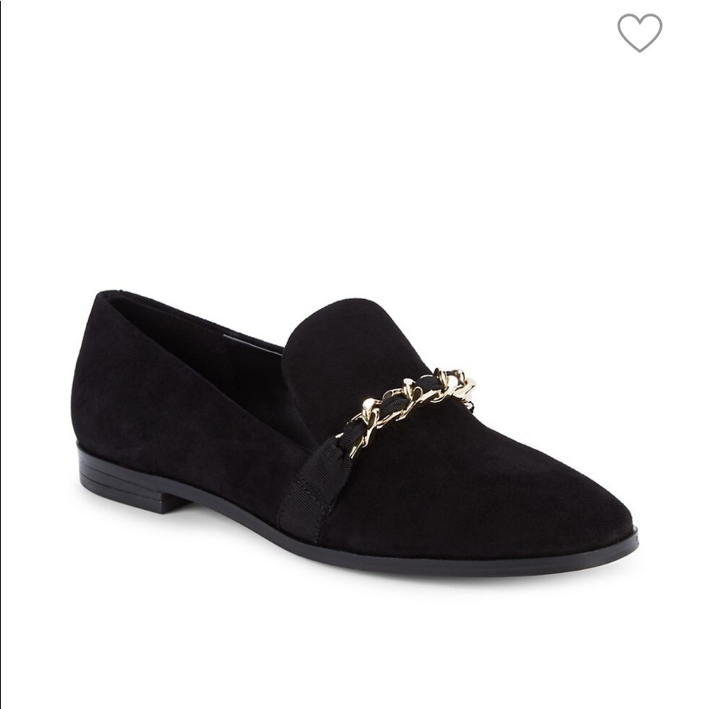 🟢 Karl Lagerfeld Luella Black Chain Loafers Shoes 6